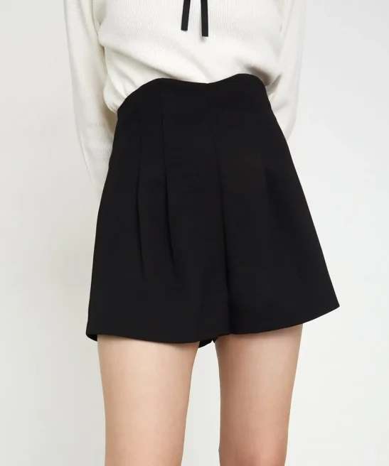 A-line High Waist Suit Shorts