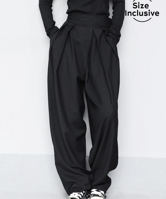 Hook-and-Loop Fastener Wide Leg Velcro Pants