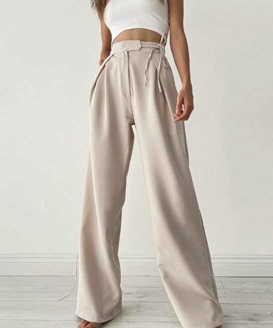 Palazzo Tied Wide Leg Dress Pants