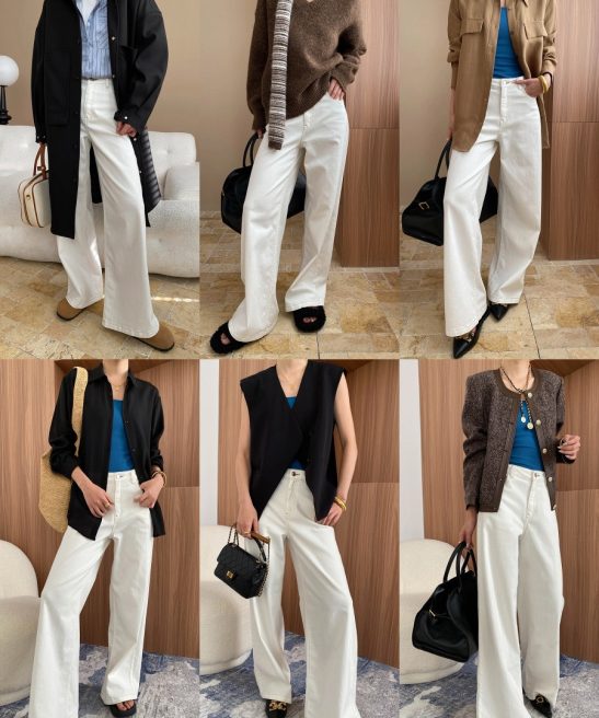 Straight loose wide-leg jeans
