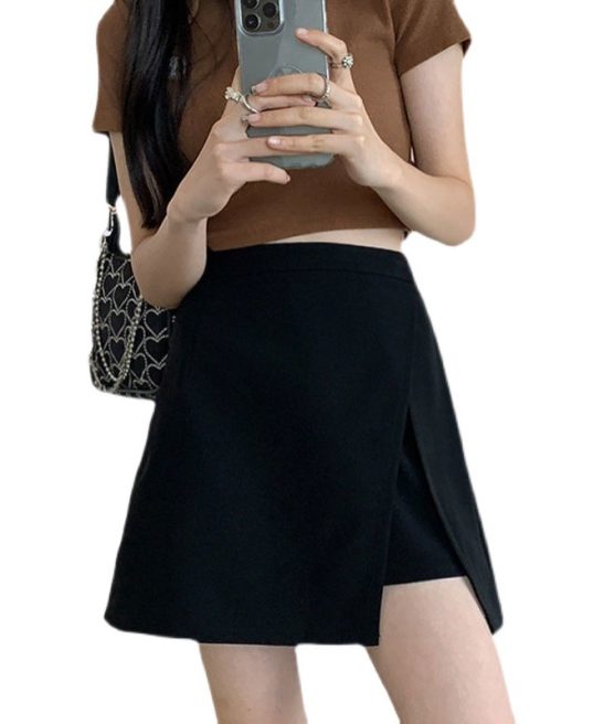 Asymmetric Layered Split Mini Skirt