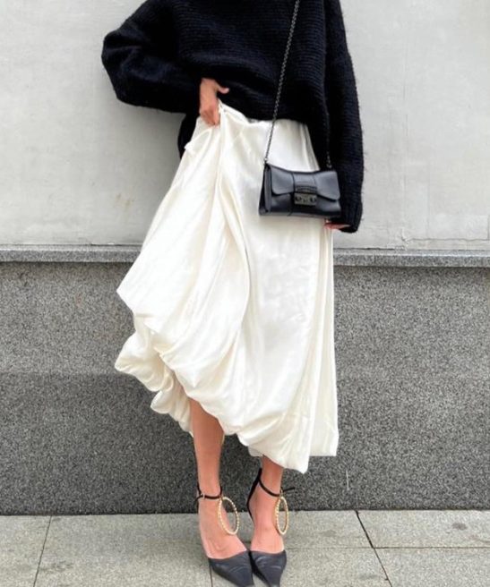 Solid Color High Waist Balloon Skirt